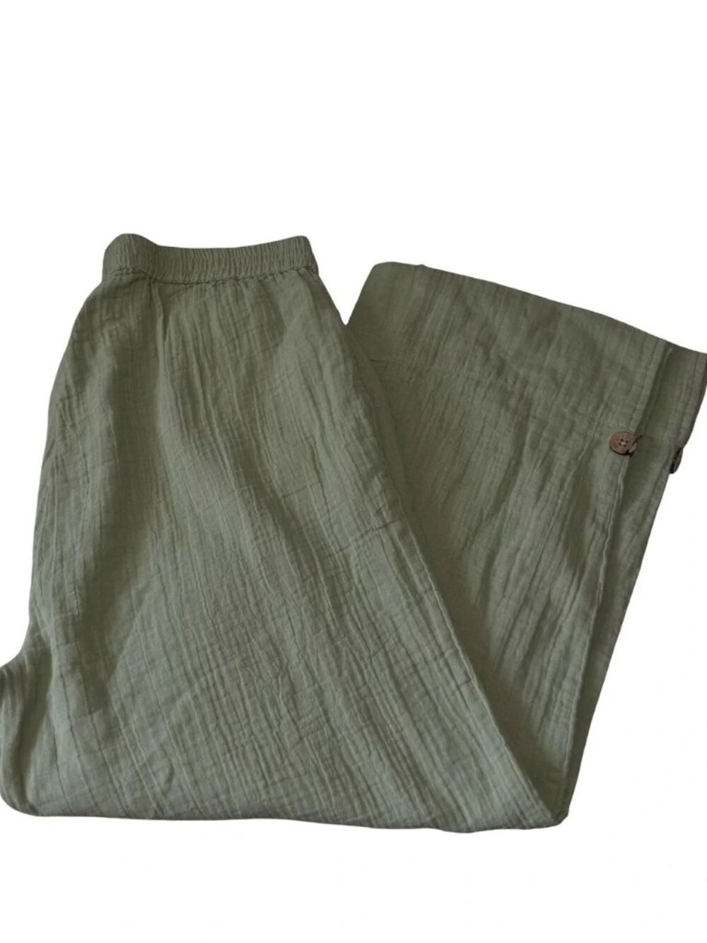NORTHSTYLE - Gauze Double Cloth Casual Crop Pant - Green Sauge Size Medium - Picture 8 of 8